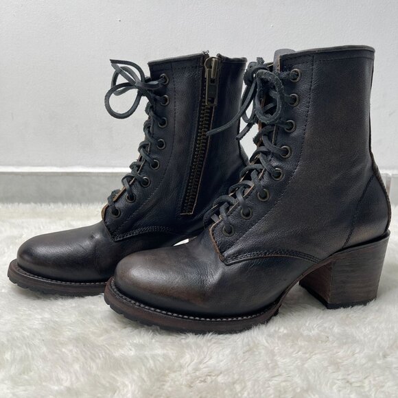 Freebird Women's Black Cavalier Leather Lace Up Boot Shoes Size 8 - Picture 1 of 15